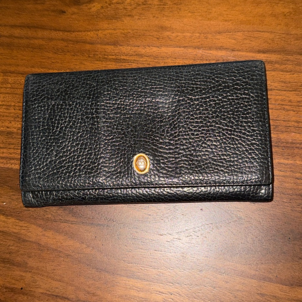Dior Black Leather Wallets